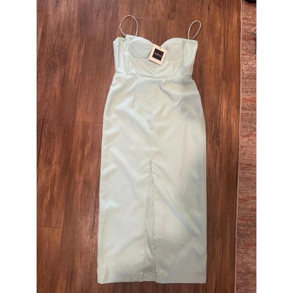 NWT Alieva ARICA SPAGHETTI STRAP MIDI DRESS (SKY BLUE) Sz Lg - Picture 4 of 9